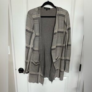 Joseph A Gray Plaid Open Front Sweater
